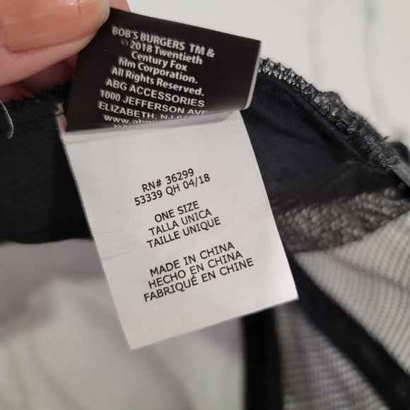 Bob's Burgers Black Adjustable Hamburger Baseball Dad Cap Embroidered Logo O/S - Picture 4 of 7